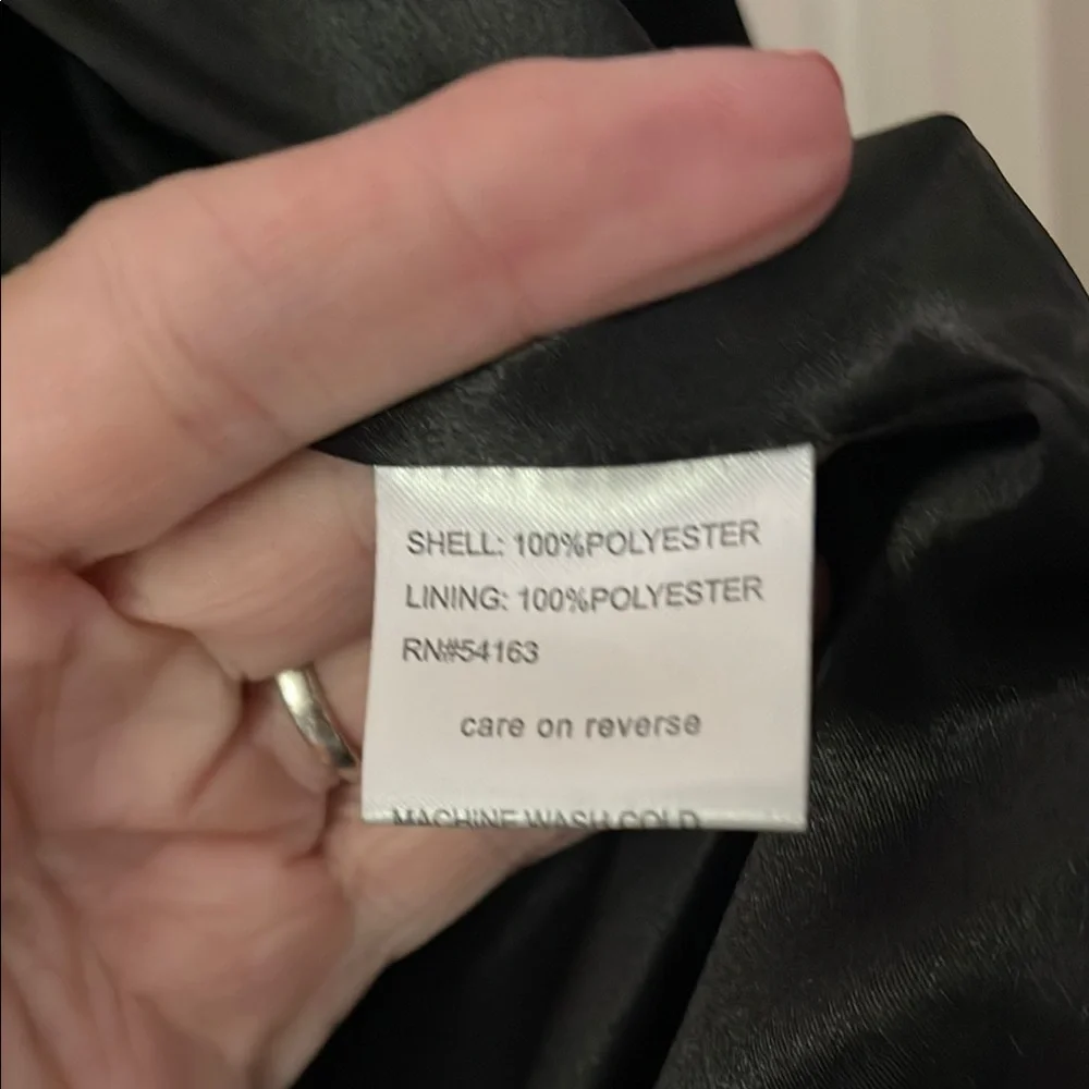 Calvin Klein Black Trench Coat with Structured Shoulders - Picture 6 of 7